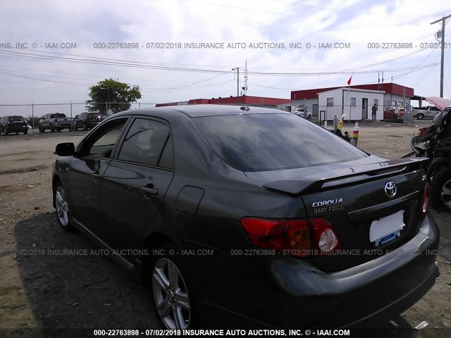 1NXBE40E79Z053633 - 2009 TOYOTA COROLLA XRS GRAY photo 3