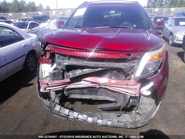 1FM5K8F89DGA17917 - 2013 FORD EXPLORER LIMITED 红色 照片 6