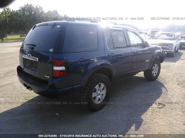 1FMEU73E97UB55350 - 2007 FORD EXPLORER XLT BLUE photo 4