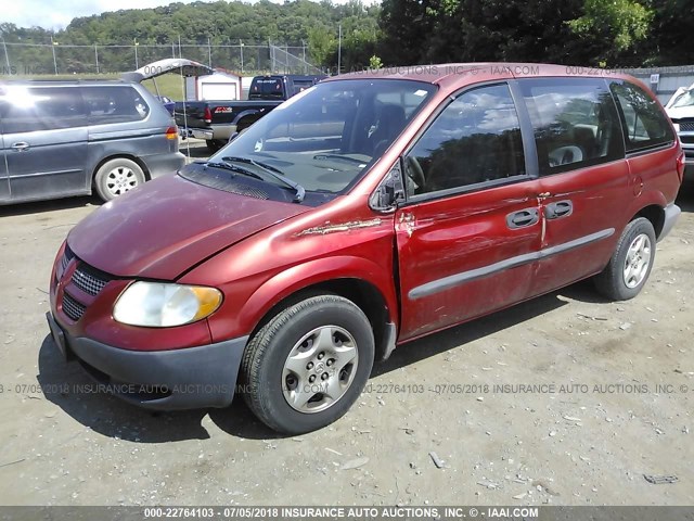 1D4GP25333B167974 - 2003 DODGE CARAVAN SE RED photo 2