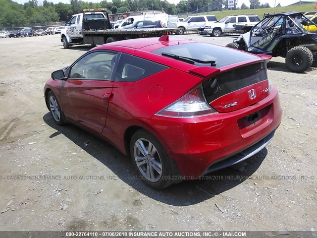 JHMZF1D69CS004453 - 2012 HONDA CR-Z EX RED photo 3