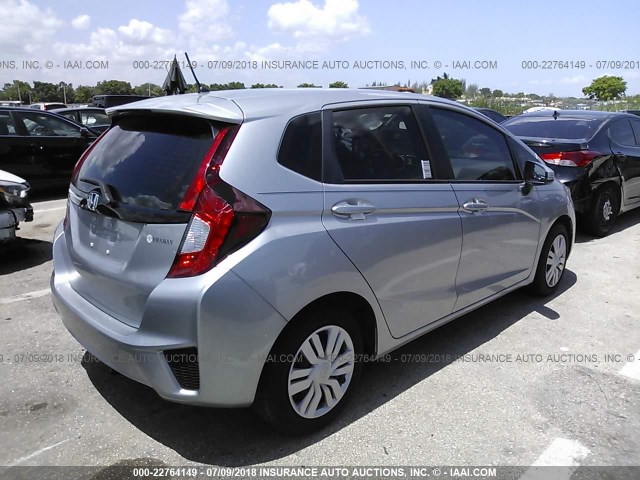 JHMGK5H55HS017994 - 2017 HONDA FIT LX SILVER photo 4