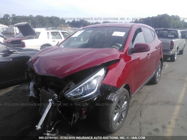 KM8JT3AFXFU036615 - 2015 HYUNDAI TUCSON GLS RED photo 2