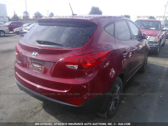 KM8JT3AFXFU036615 - 2015 HYUNDAI TUCSON GLS RED photo 4