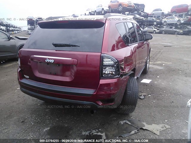 1C4NJCBB0ED909438 - 2014 JEEP COMPASS SPORT RED photo 4