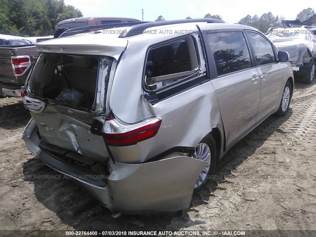 5TDYK3DC6GS743255 - 2016 TOYOTA SIENNA XLE/LIMITED TAN photo 4