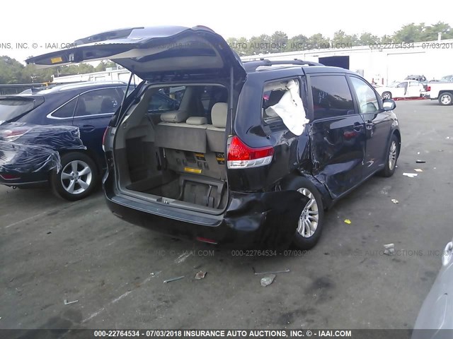 5TDYK3DC5CS249561 - 2012 TOYOTA SIENNA XLE/LIMITED BLACK photo 4