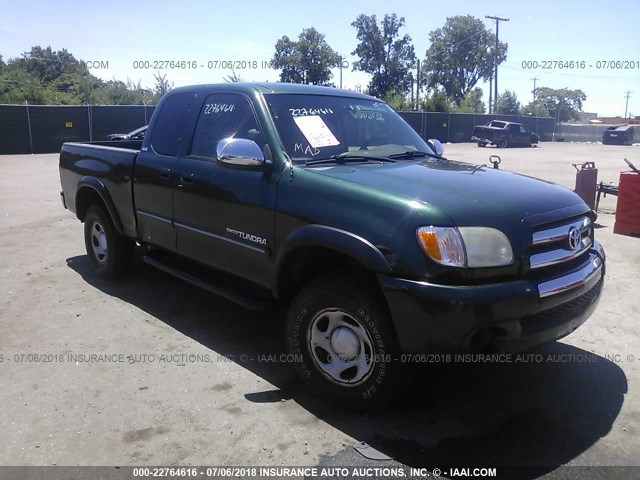 5TBBT44193S375292 - 2003 TOYOTA TUNDRA ACCESS CAB SR5 GREEN photo 1