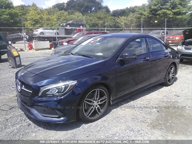 WDDSJ4GB1HN495222 - 2017 MERCEDES-BENZ CLA 250 4MATIC BLUE photo 2