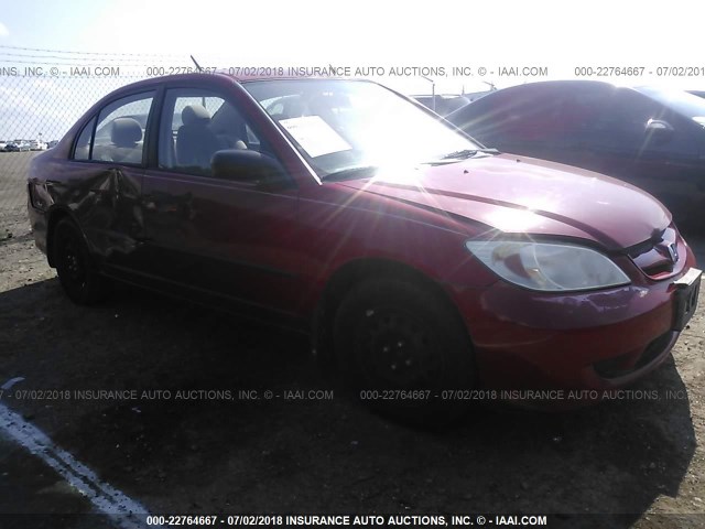 1HGES16325L024363 - 2005 HONDA CIVIC DX VP 红色 照片 1