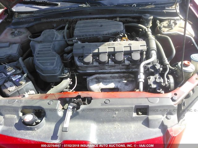 1HGES16325L024363 - 2005 HONDA CIVIC DX VP RED photo 10