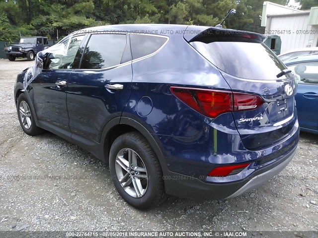 5XYZTDLB5JG546808 - 2018 HYUNDAI SANTA FE SPORT  BLUE photo 3