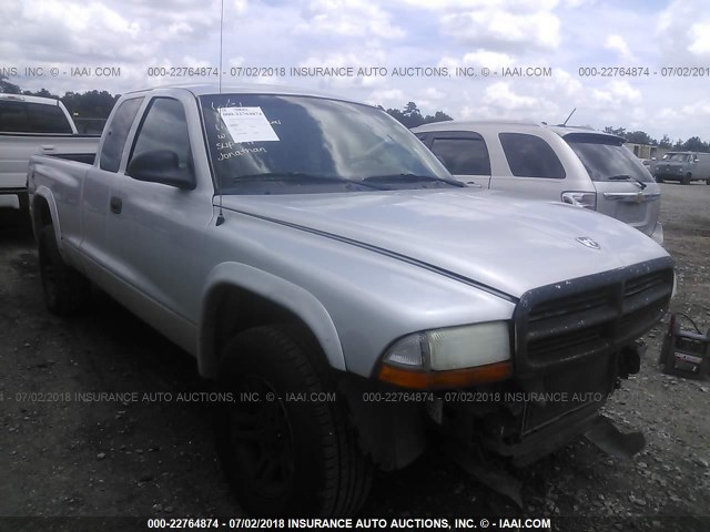 1D7HG12K84S662668 - 2004 DODGE DAKOTA SXT SILVER photo 1