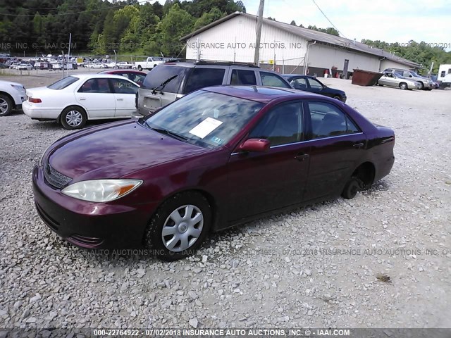 4T1BE32K92U012648 - 2002 TOYOTA CAMRY LE/XLE/SE მუქწითელი ფოტო 2