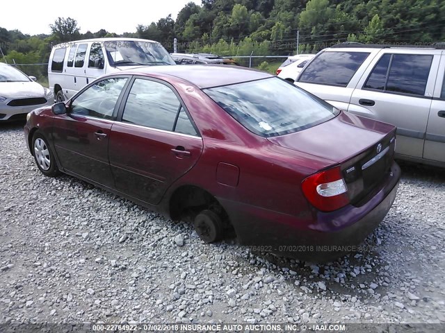 4T1BE32K92U012648 - 2002 TOYOTA CAMRY LE/XLE/SE მუქწითელი ფოტო 3