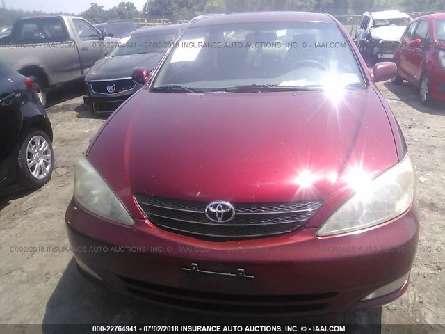 4T1BE30K63U152709 - 2003 TOYOTA CAMRY LE/XLE/SE წითელი ფოტო 6