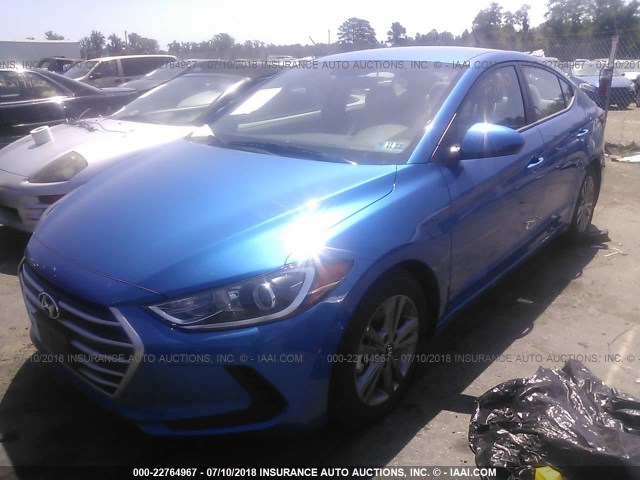 5NPD84LF3JH258339 - 2018 HYUNDAI ELANTRA SEL/VALUE/LIMITED BLUE photo 2