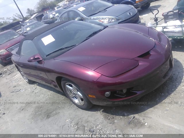 2G2FS32K812133209 - 2001 PONTIAC FIREBIRD MAROON photo 1