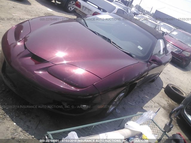 2G2FS32K812133209 - 2001 PONTIAC FIREBIRD MAROON photo 2