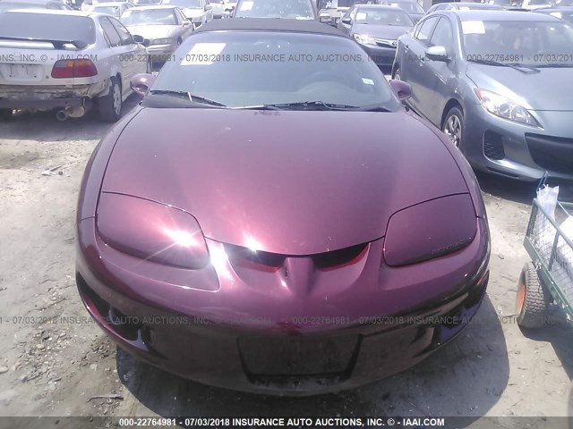 2G2FS32K812133209 - 2001 PONTIAC FIREBIRD MAROON photo 6