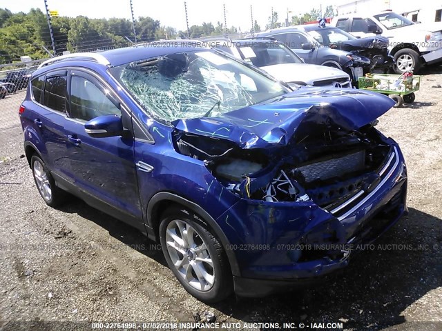 1FMCU0J94EUE22265 - 2014 FORD ESCAPE TITANIUM BLUE photo 1