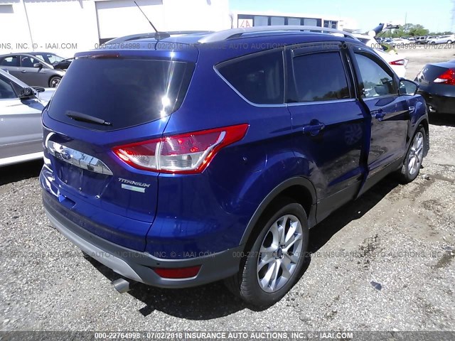 1FMCU0J94EUE22265 - 2014 FORD ESCAPE TITANIUM BLUE photo 4