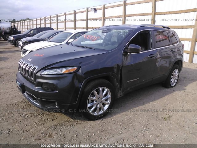 1C4PJMDBXHW500593 - 2017 JEEP CHEROKEE LIMITED GRAY photo 2