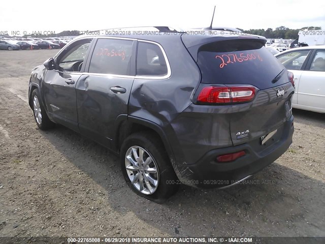 1C4PJMDBXHW500593 - 2017 JEEP CHEROKEE LIMITED GRAY photo 3