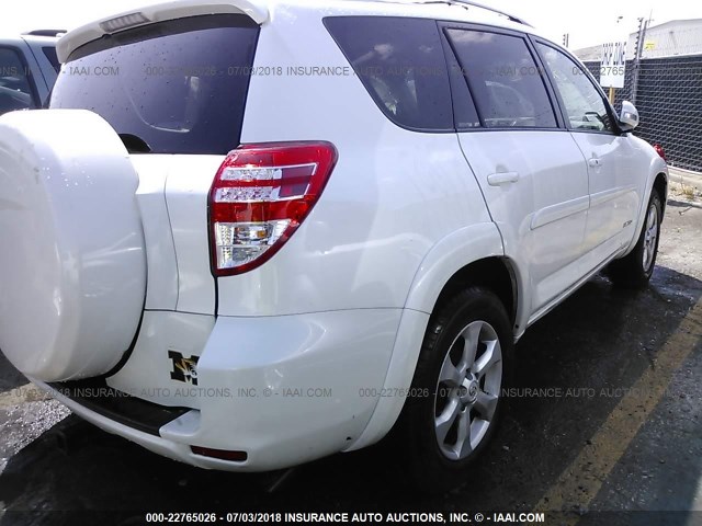 2T3YF4DV2AW034016 - 2010 TOYOTA RAV4 LIMITED WHITE photo 4