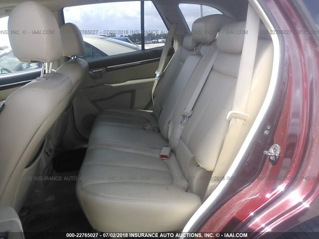 5NMSH13E87H072539 - 2007 HYUNDAI SANTA FE SE/LIMITED BURGUNDY photo 8