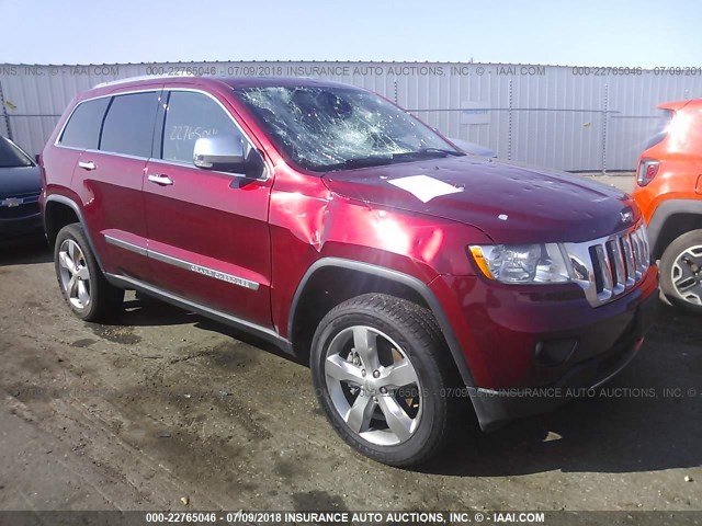 1C4RJFCT7CC115176 - 2012 JEEP GRAND CHEROKEE OVERLAND BURGUNDY photo 1