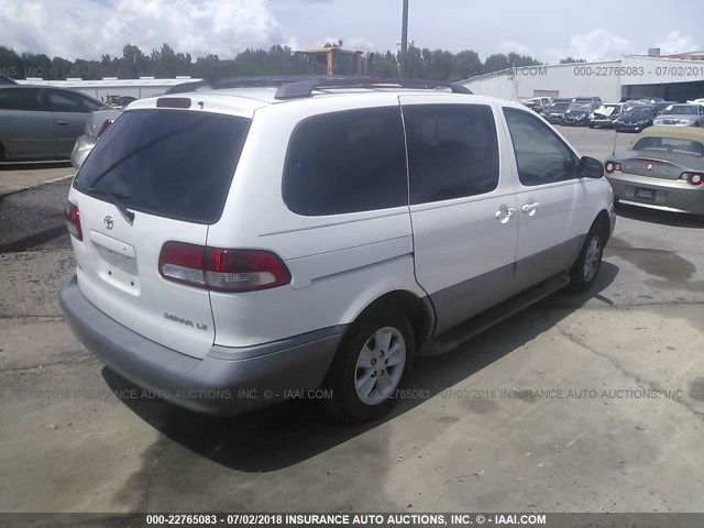 4T3ZF13C61U338498 - 2001 TOYOTA SIENNA LE/XLE WHITE photo 4