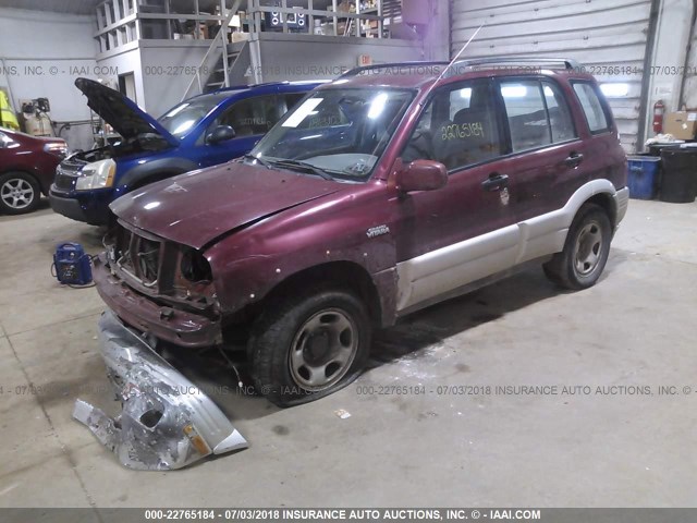 JS3TD62V3Y4114903 - 2000 SUZUKI GRAND VITARA JLX/LIMITED/JX BURGUNDY photo 2