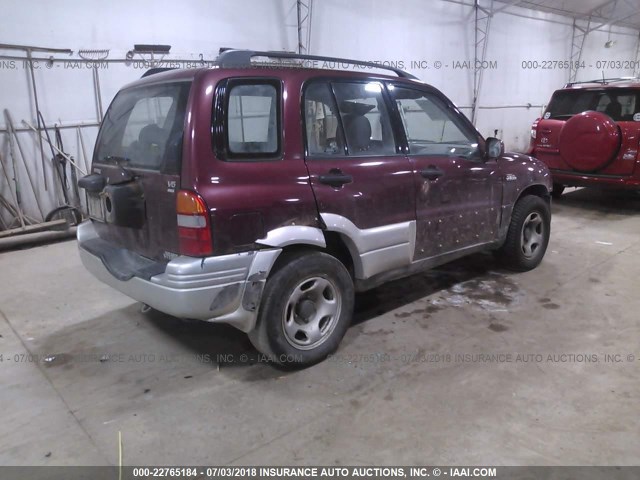 JS3TD62V3Y4114903 - 2000 SUZUKI GRAND VITARA JLX/LIMITED/JX BURGUNDY photo 4