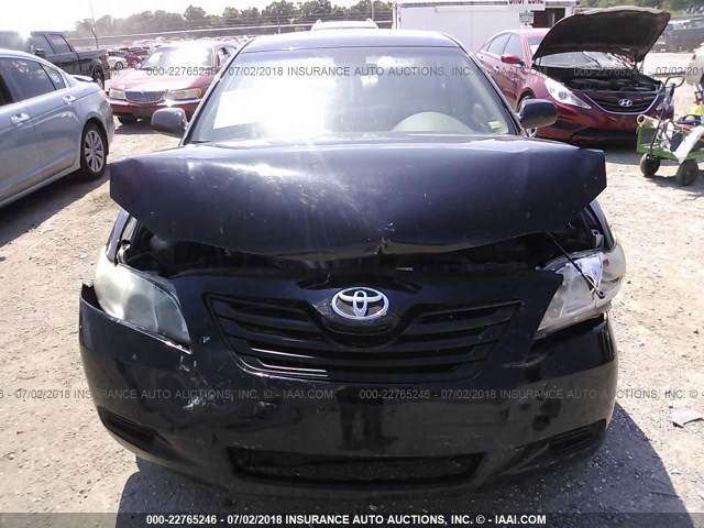 4T4BE46K78R029592 - 2008 TOYOTA CAMRY CE/LE/XLE/SE BLACK photo 6