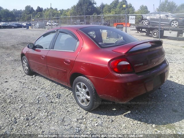 1B3ES56C74D603767 - 2004 DODGE NEON SXT RED photo 3