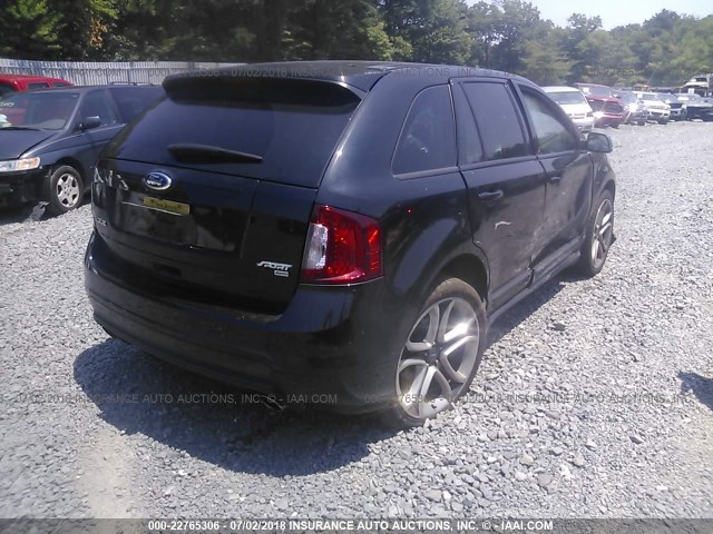 2FMDK4AK7EBB34055 - 2014 FORD EDGE SPORT BLACK photo 4