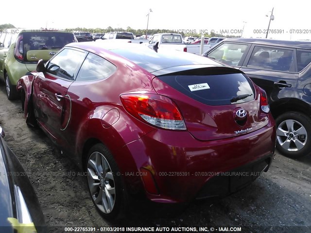 KMHTC6AD6DU131615 - 2013 HYUNDAI VELOSTER RED photo 3