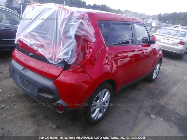 KNDJP3A53F7812257 - 2015 KIA SOUL + RED photo 4