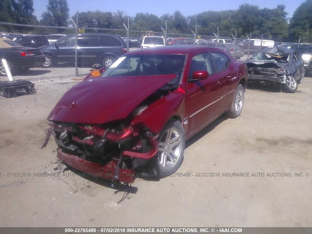 2B3KA53H16H162424 - 2006 DODGE CHARGER R/T RED photo 2