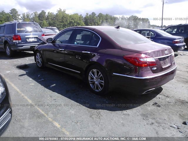 KMHGC4DF8CU182213 - 2012 HYUNDAI GENESIS 4.6L BURGUNDY photo 3