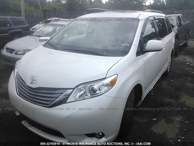 5TDDK3DC4FS094858 - 2015 TOYOTA SIENNA XLE/LIMITED WHITE photo 2