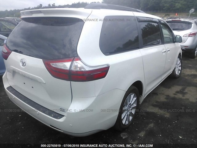 5TDDK3DC4FS094858 - 2015 TOYOTA SIENNA XLE/LIMITED WHITE photo 4