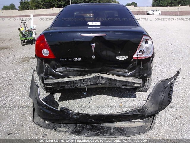 1G2ZF57B384129577 - 2008 PONTIAC G6 VALUE LEADER/BASE BLACK photo 6