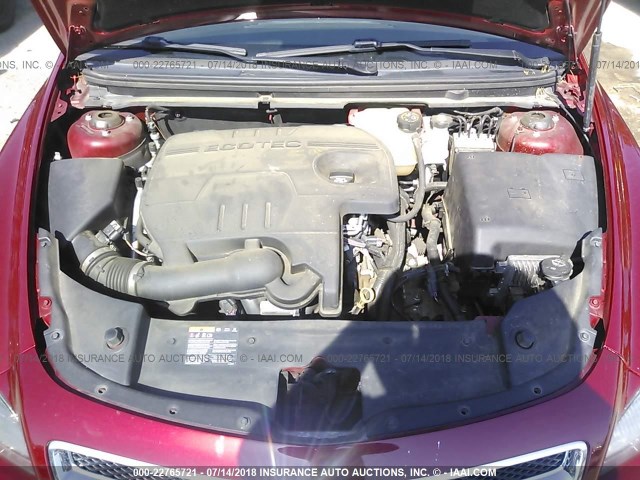 1G1ZC5E0XCF266186 - 2012 CHEVROLET MALIBU 1LT 红色 照片 10