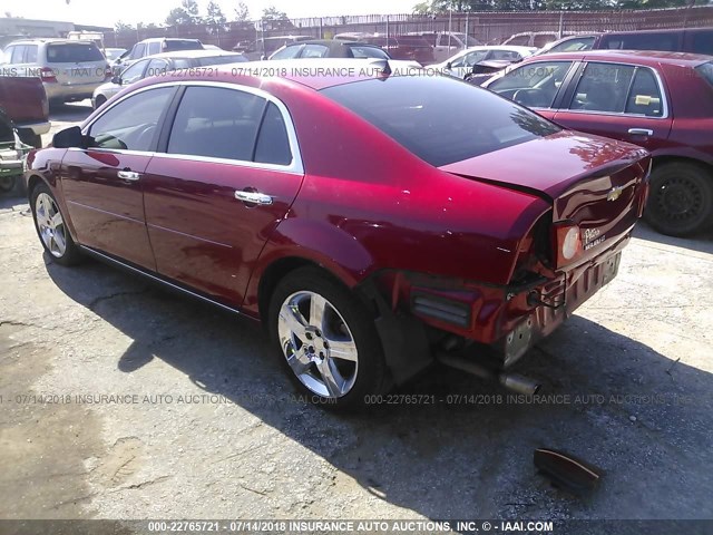 1G1ZC5E0XCF266186 - 2012 CHEVROLET MALIBU 1LT 红色 照片 3