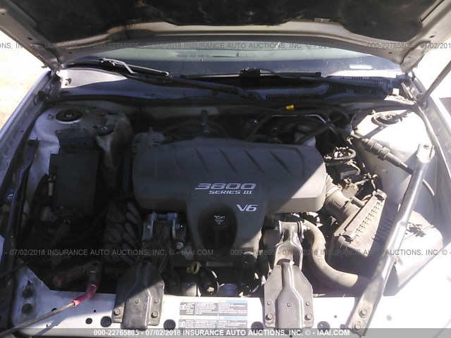 2G2WP522951289963 - 2005 PONTIAC GRAND PRIX SILVER photo 10