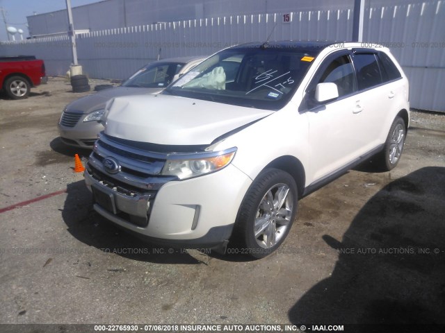 2FMDK3KC3BBA35634 - 2011 FORD EDGE LIMITED WHITE photo 2