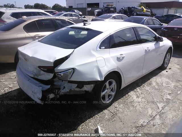1G1ZB5ST3JF179857 - 2018 CHEVROLET MALIBU LS WHITE photo 4