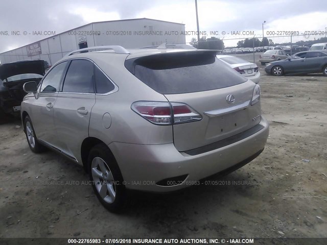 2T2BK1BA3FC304822 - 2015 LEXUS RX 350/BASE/F SPORT TAN photo 3